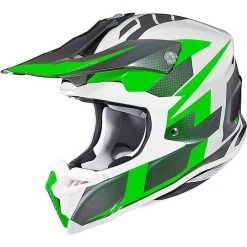 Cross Enduro Motorradhelm HJC I50 Argos MC4 Weiß Grün