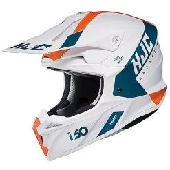 Cross Enduro Motorradhelm HJC I50 ERASED MC47SF Weiß Orange Blau