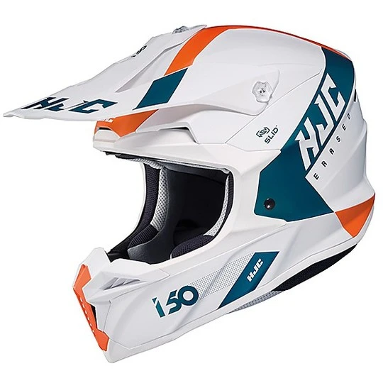 Cross Enduro Motorradhelm HJC I50 ERASED MC47SF Weiß Orange Blau 3 Cross Enduro Motorradhelm HJC I50 ERASED MC47SF Weiß Orange Blau