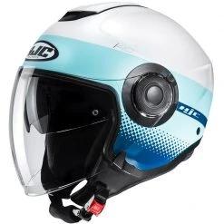 Doppelvisier Jet Helm HJC I40 UNOVA MC24SF Weiß Blau