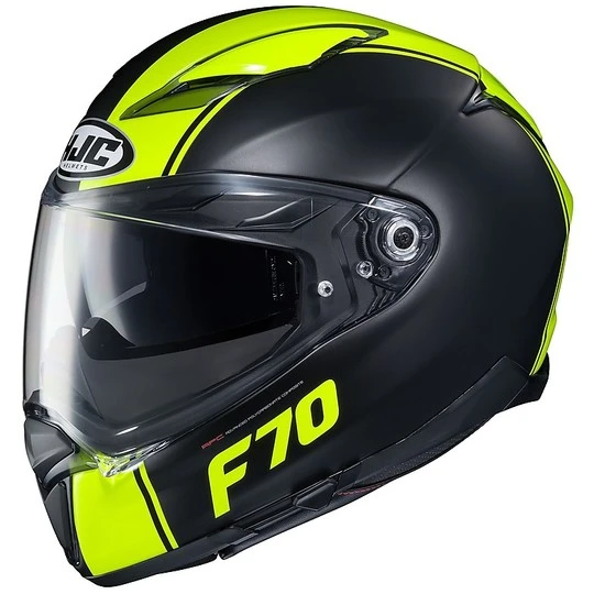 Full Face Fiberglas Helm Doppelvisier Motorrad HJC F70 MAGO MC2SF Schwarz Matt Gelb Fluo 3 Full Face Fiberglas Helm Doppelvisier Motorrad HJC F70 MAGO MC2SF Schwarz Matt Gelb Fluo