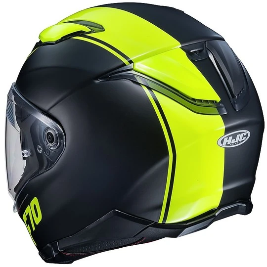 Full Face Fiberglas Helm Doppelvisier Motorrad HJC F70 MAGO MC2SF Schwarz Matt Gelb Fluo 4 Full Face Fiberglas Helm Doppelvisier Motorrad HJC F70 MAGO MC2SF Schwarz Matt Gelb Fluo – Bild 2