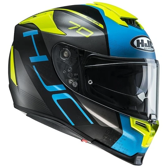 HJC Helm Moto Integral RPHA 70 Vias MC2SF Schwarz Blau Gelb Opaque 4 HJC Helm Moto Integral RPHA 70 Vias MC2SF Schwarz Blau Gelb Opaque – Bild 2