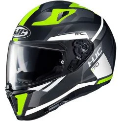 Integral Motorrad Helm HJC I70 Doppel Visier Elim MC4HSF Schwarz Gelb Fluo