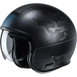 Kundenspezifischer Jet-Helm Aus Faser HJC V30 ALPI MC5SF Schwarz Matt Grau