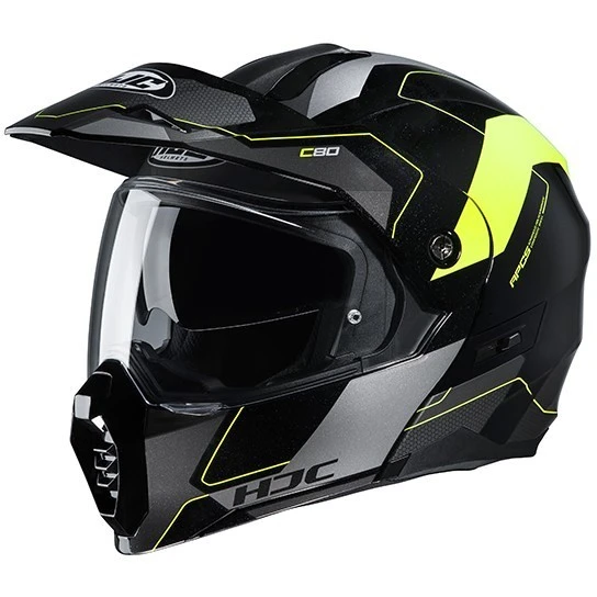 Touring Modularer Motorradhelm HJC C80 ROX MC4H Schwarz Gelb Fluo 3 Touring Modularer Motorradhelm HJC C80 ROX MC4H Schwarz Gelb Fluo