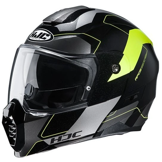 Touring Modularer Motorradhelm HJC C80 ROX MC4H Schwarz Gelb Fluo 6 Touring Modularer Motorradhelm HJC C80 ROX MC4H Schwarz Gelb Fluo – Bild 4