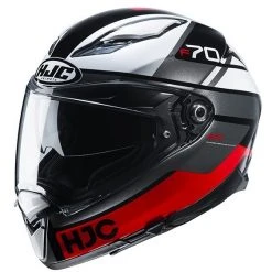 Vollgesicht Motorradhelm In HJC F70 TINO MC1 Faser Schwarz Weiß Rot