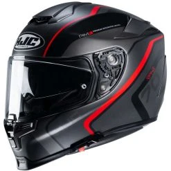 Vollgesichts-Motorradhelm Aus Faser HJC RPHA 70 KROON MC1SF Grau Rot Matt